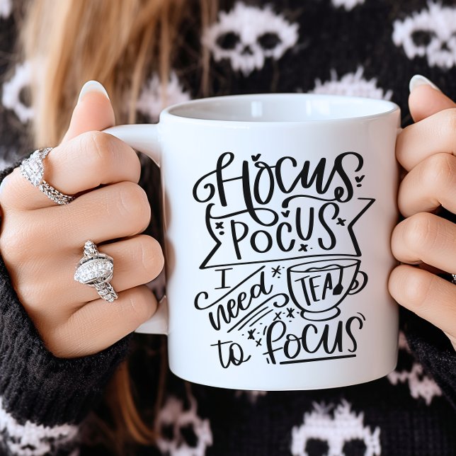 Hocus Pocus I Need Tee Tasse (Black Halloween Hocus Pocus Tea Cup)