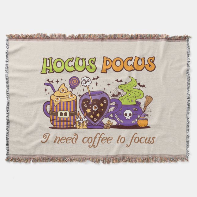 Hocus Pocus - Ich brauche Kaffee, um mich zu fokus Decke (Vorderseite)