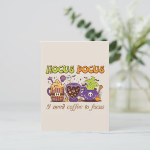 Hocus Pocus - Ich brauche Kaffee, um mich zu fokus Postkarte