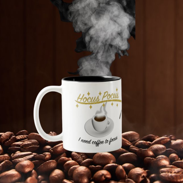 Hocus Pocus Ich brauche Kaffee, um mich zu konzent Zweifarbige Tasse (Von Creator hochgeladen)