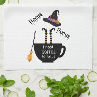 Hocus Pocus Ich brauche Kaffee zum Fokussieren Geschirrtuch