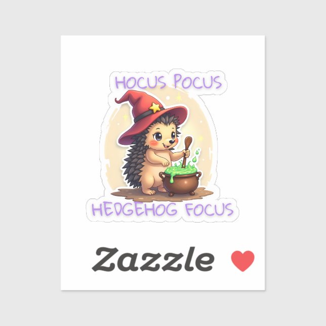 Hocus Pocus Igel Focus - Niedlicher Igel Sticker (Blatt)