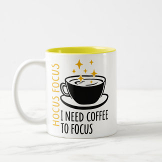 Hocus Pocus Kaffee Ich brauche Kaffee Lustig Zweifarbige Tasse