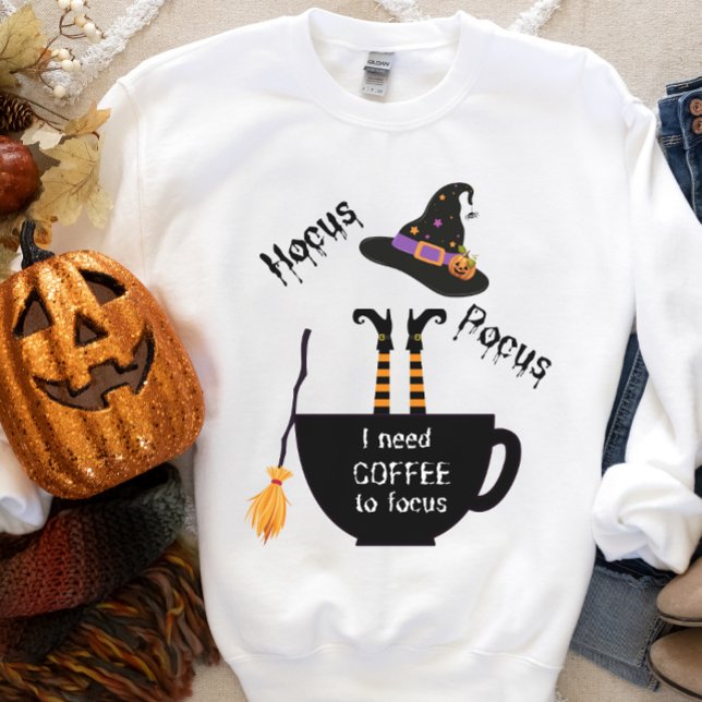 Hocus Pocus Kaffee zu Focus Halloween Sweatshirt (Von Creator hochgeladen)