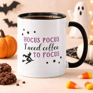 Hocus Pocus Kaffee zum Fokus Lila Halloween Tasse