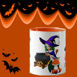 Hocus Pocus Magic Cauldron Hexenhut Fox Pumpkin Tasse