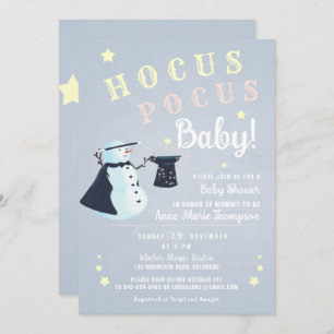 Hocus Pocus Magical Snowman Winter Baby Dusche Einladung