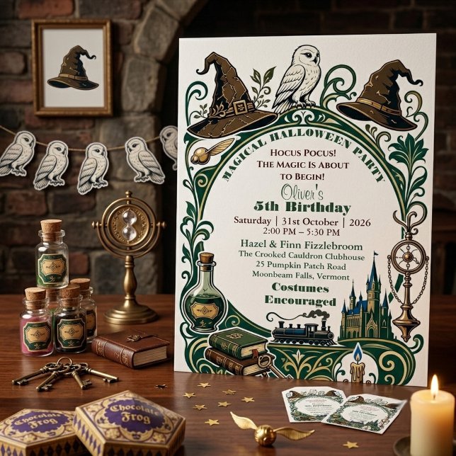 Hocus Pocus Magischer Halloween-Märchen-Geburtstag Einladung (Hocus Pocus Magical Halloween Fairy Tale Birthday Invitation)