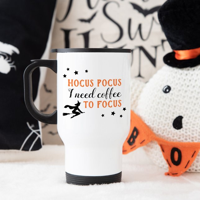 Hocus Pocus Modern Orange und Black Halloween Reisebecher (Von Creator hochgeladen)