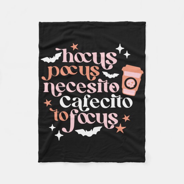 Hocus Pocus Necesito Cafecito zu Halloween C Fleecedecke (Vorderseite)