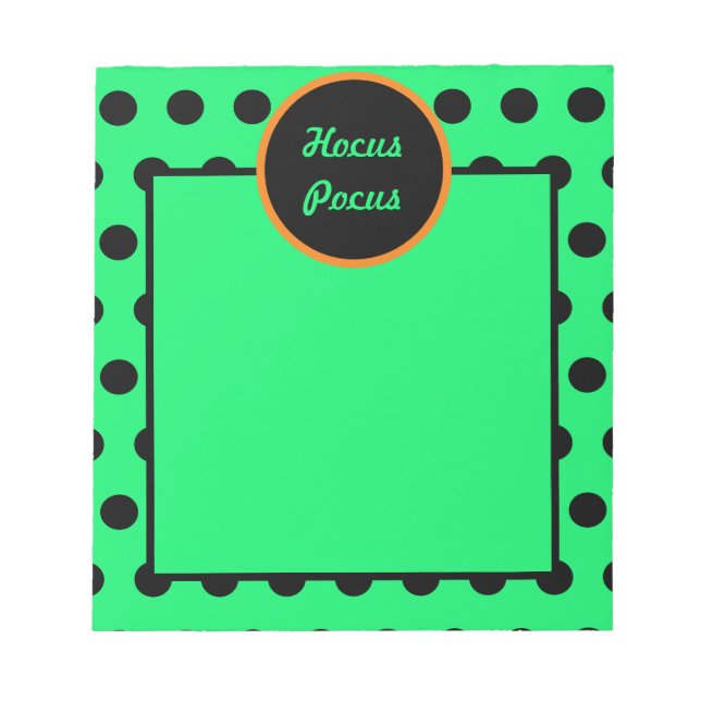 Hocus Pocus Notepad (Neon Green & Black) Notizblock (Vorderseite)