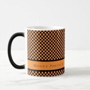 Hocus Pocus Orange Black Checkered coffee Tasse