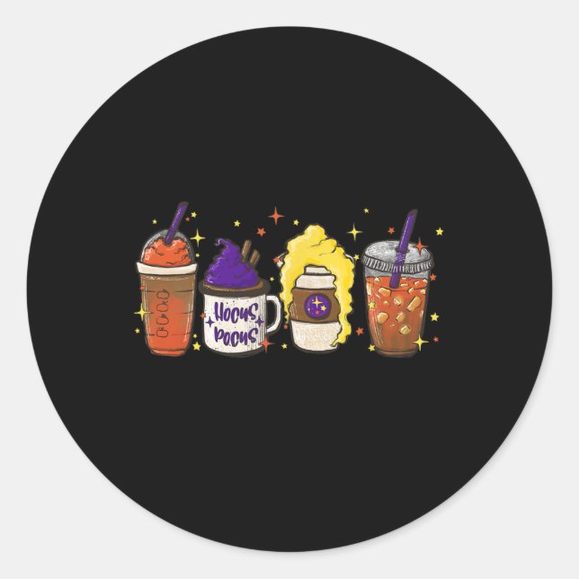 Hocus Pocus Pumpkin Gewürz Latte Coffee Liebe Fall Runder Aufkleber (Vorderseite)