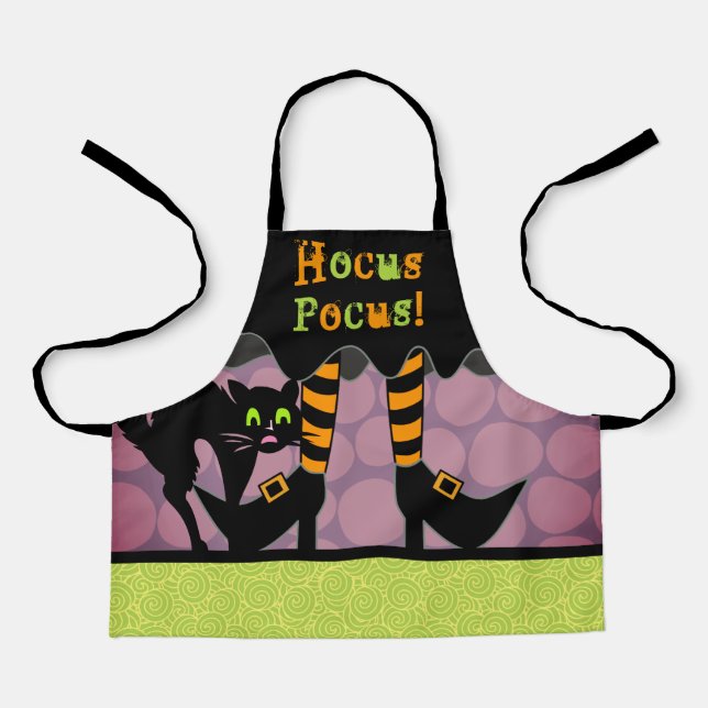 Hocus Pocus Quote Halloween Hexenleder Black Cat Schürze (Vorderseite)