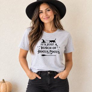Hocus Pocus Schwarze Katze Hexe Grau Damen Hallowe T-Shirt