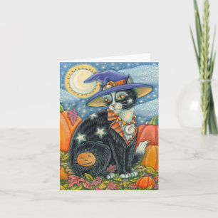 HOCUS POCUS SCHWARZE KATZE HEXE, MAUS HALLOWEEN Bl Karte