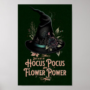 Hocus Pocus und Blume Power Witchy Poster