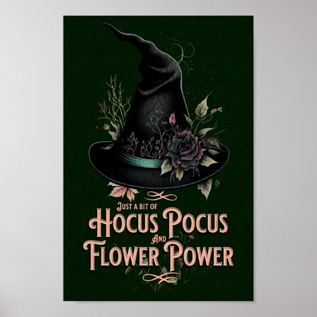 Hocus Pocus und Blume Power Witchy Poster (Vorne)