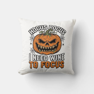Hocus Pocus Wein-Kürbis Halloween-Shirt-Design_1 Kissen