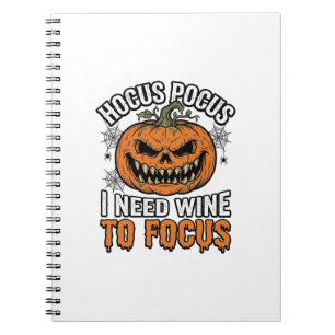 Hocus Pocus Wein-Kürbis Halloween-Shirt-Design_1 Notizblock