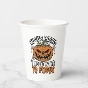 Hocus Pocus Wein-Kürbis Halloween-Shirt-Design_1 Pappbecher
