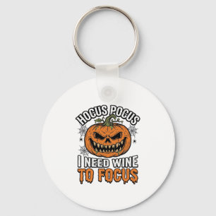 Hocus Pocus Wein-Kürbis-Halloween-Shirt-Design_1 Schlüsselanhänger