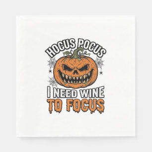 Hocus Pocus Wein-Kürbis Halloween-Shirt-Design_1 Serviette