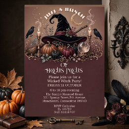 Hocus Pocus Whimsicaler Hutenzauber-Hexenparty Einladung