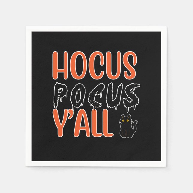 Hocus Pocus Y'all Halloween Chat Design Serviette (Vorderseite)