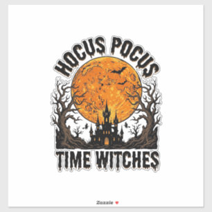 Hocus Pocus Zeit Hexen Vintage Halloween-Shirt D Aufkleber
