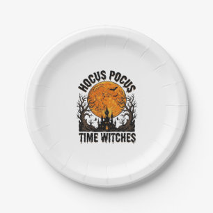 Hocus Pocus Zeit Hexen Vintage Halloween-Shirt D Pappteller
