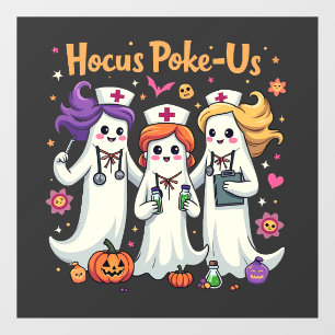 Hocus-Poke Us Nursing Spooky Halloween Ghost Fensteraufkleber