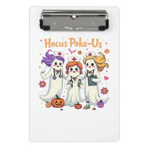Hocus-Poke Us Nursing Spooky Halloween Ghost Mini Klemmbrett