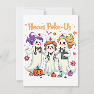 Hocus-Poke Us Nursing Spooky Halloween Ghost Mitteilungskarte