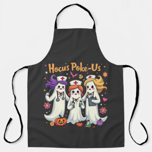 Hocus-Poke Us Nursing Spooky Halloween Ghost Schürze