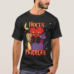 Hocus Purrcus Mittelalterliche Moderne Hexenkatzen T-Shirt