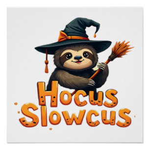 Hocus Slowcus Faultierliebhaber Halloween-Kostüm-T Poster