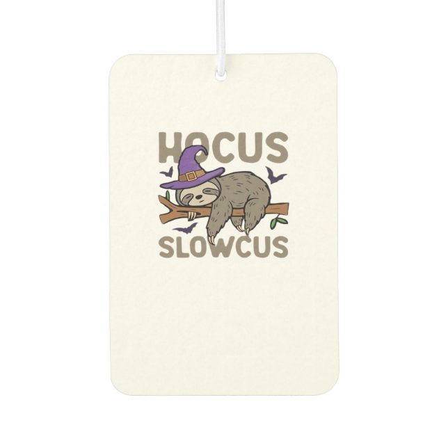 Hocus Slowcus Lustiges Halloween Faultier Klassisc Autolufterfrischer (Vorderseite)