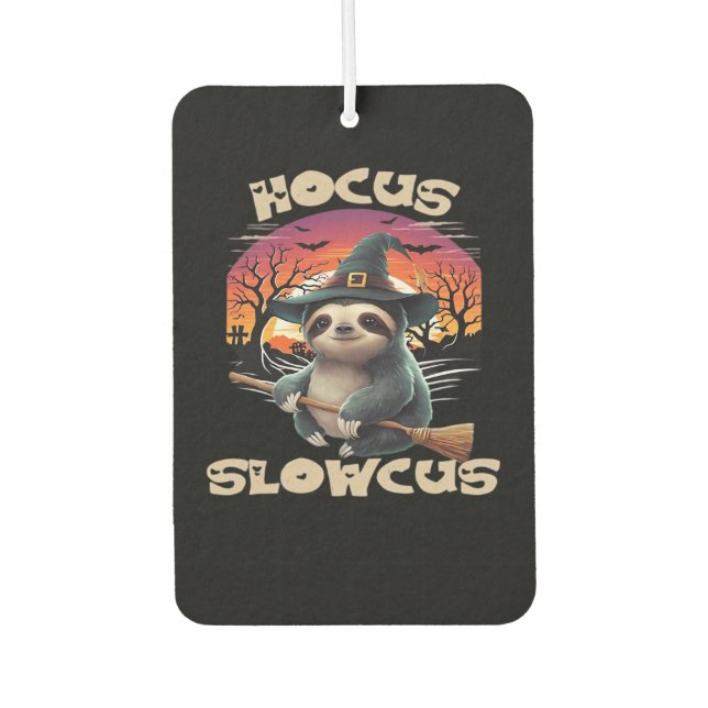 Hocus Slowcus Sloth liebt Halloween-Kostümtee E Autolufterfrischer (Vorderseite)