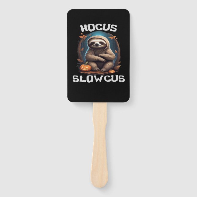 Hocus Slowcus Sloth liebt Halloween-Kostümtee E Fächer (Vorderseite)