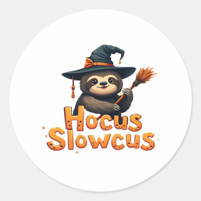 Hocus Slowcus Sloth liebt Halloween-Kostümtee E Runder Aufkleber (Vorderseite)