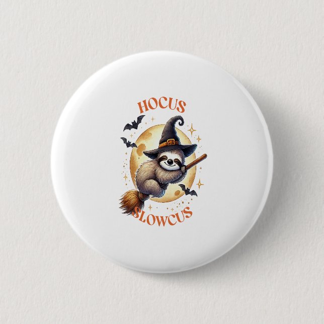 Hocus Slowcus Witch Sloth Button (Vorderseite)