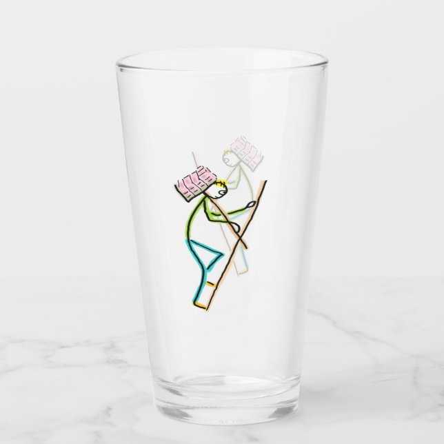 Hod Carrier Stickman Glas (Vorderseite)