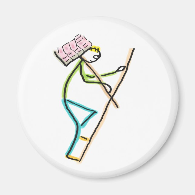 Hod Carrier Stickman Magnet (Vorne)