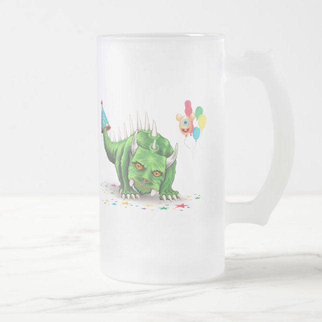 Hodag Feier mit Cake Mattiert Glass Beer Tasse (Rechts)