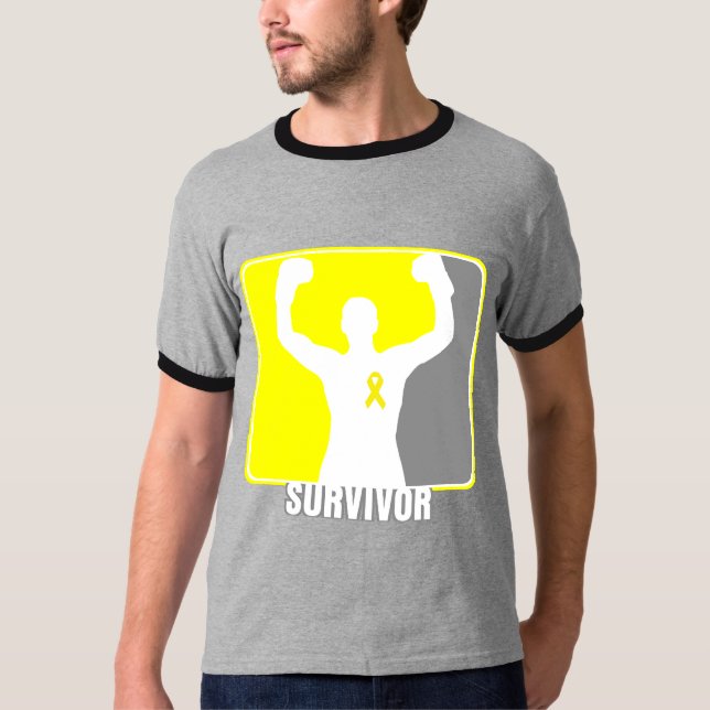 Hodenkrebs-gewinnender Überlebender T-Shirt (Vorderseite)