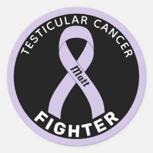 Hodenkrebs Kämpfen mit schwarzem Band Runder Aufkleber