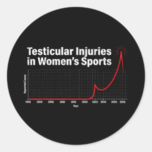 Hodenverletzungen im Frauensport lustiger Graph T Runder Aufkleber