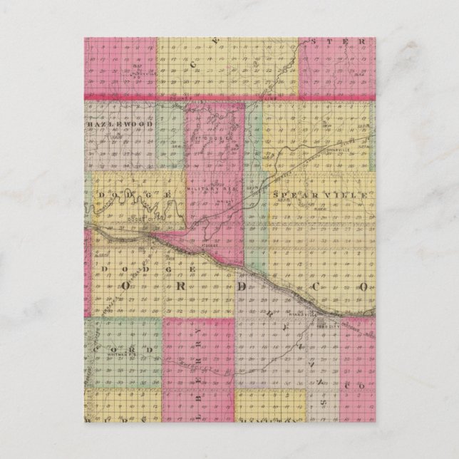 Hodgeman und Ford Landkreis, Bellefont, Kansas Postkarte (Vorderseite)