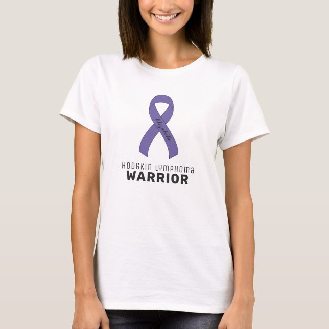 Hodgkin Lymphom Cancer Ribbon White T - Shirt (Vorderseite)